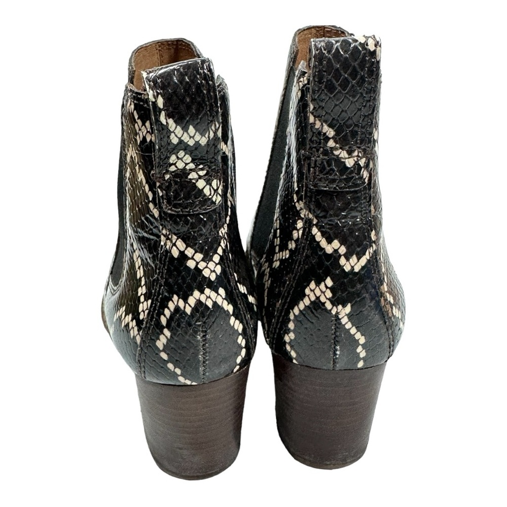Madewell Snakeskin Leather Regan Booties Women's 9.5 Pull On Block Heel - Picture 5 of 12